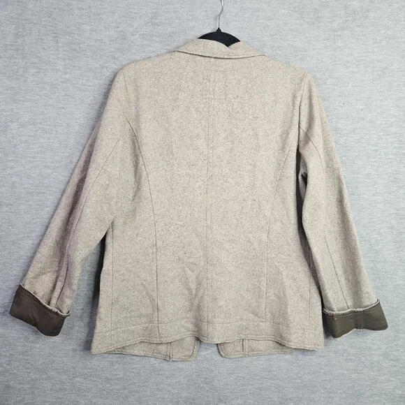 Pas De Calais Women's Beige Long Sleeve Open Front No lining Blazer Size 40 - Picture 2 of 6